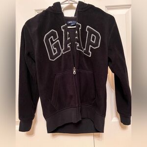 Gap kids sweat suit. Hooded and zip front with pockets. Size 10. Black
